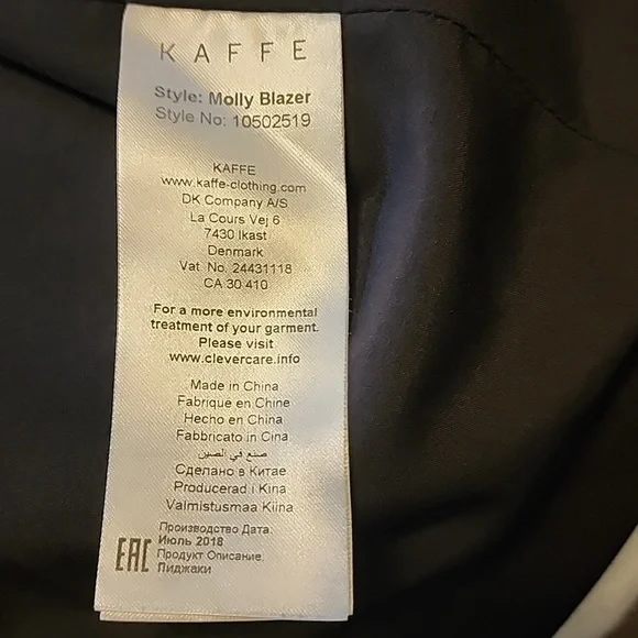 Kaffe - Contemporary Blazer Black - Picture 5 of 5